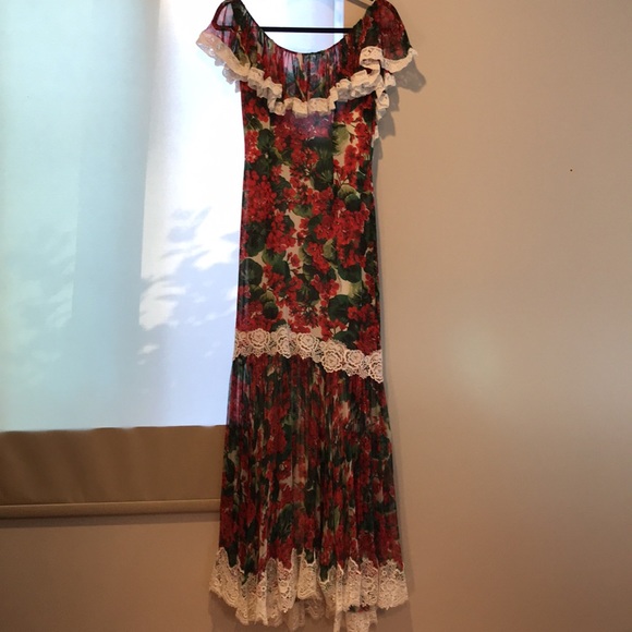 Dolce & Gabbana Dresses & Skirts - Luxury Dolce & Gabbana Geranium Print Maxi Dress